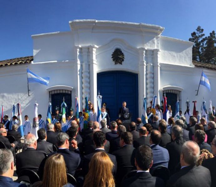El Presidente Macri, durante su discurso en la Casa Histórica 
